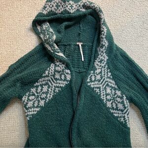 Free People Deep Green Knit Sweater